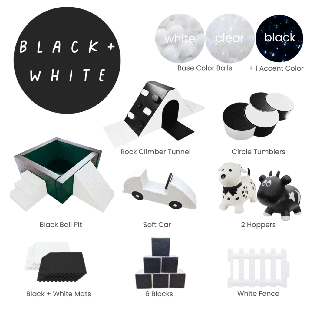 soft play black white